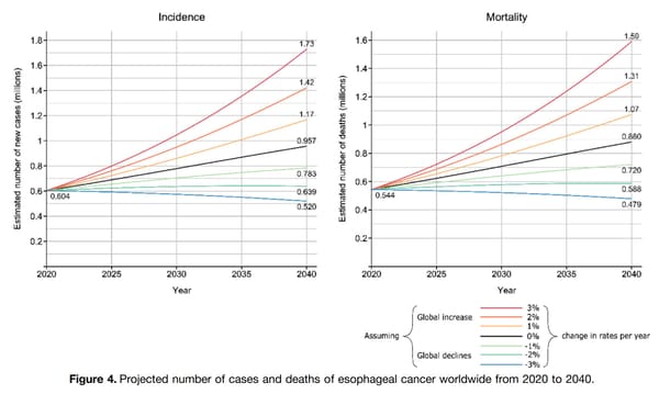 Worldwide esophageal cancer burden - 2020 to 2040